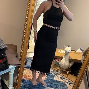 Black Fringe Two-Piece Set